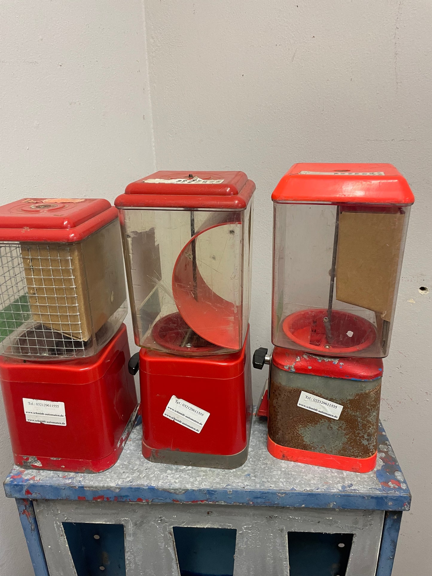 3er Komplett Set Kaugummiautomaten