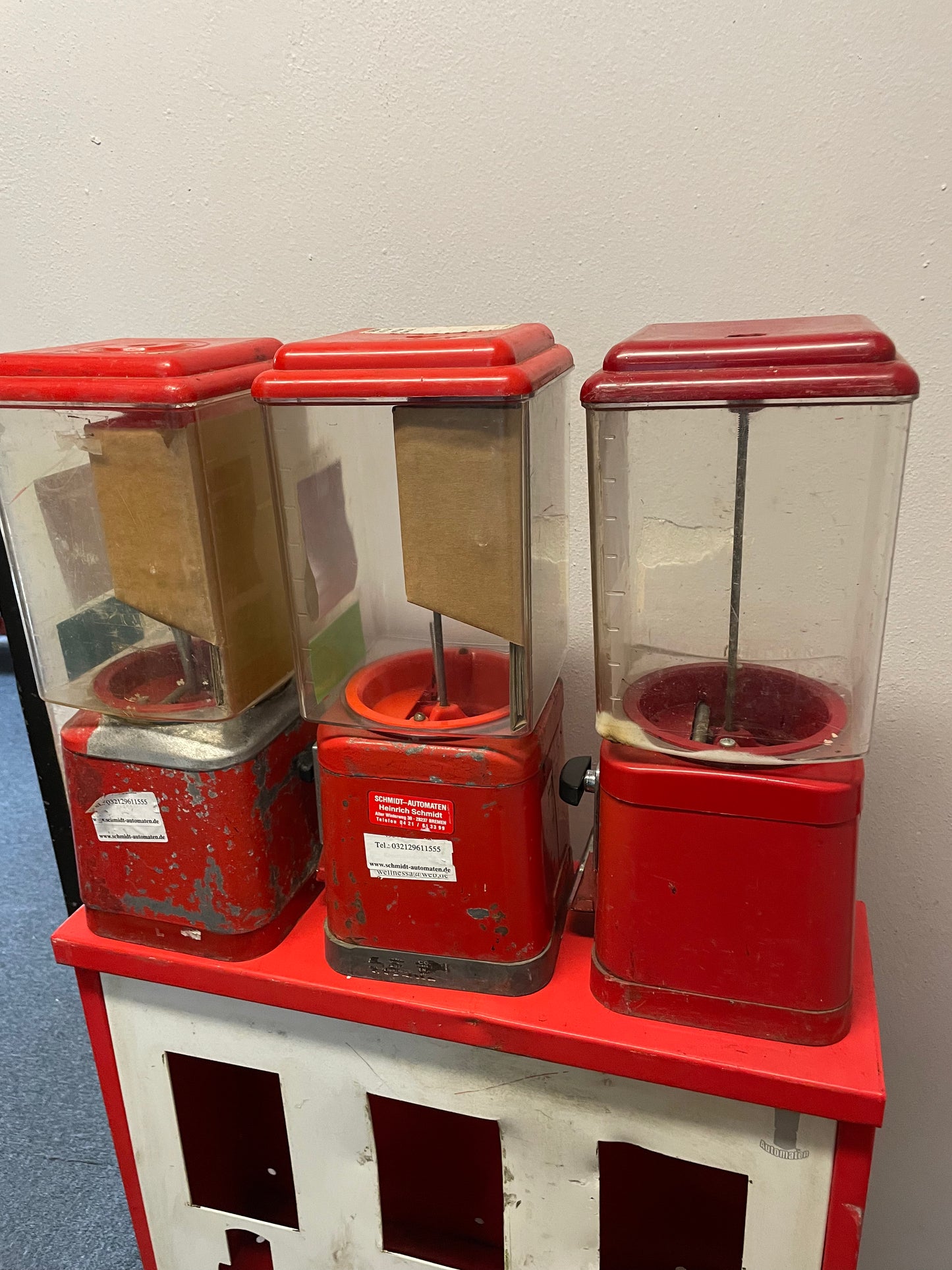 3er Komplett Set Kaugummiautomaten