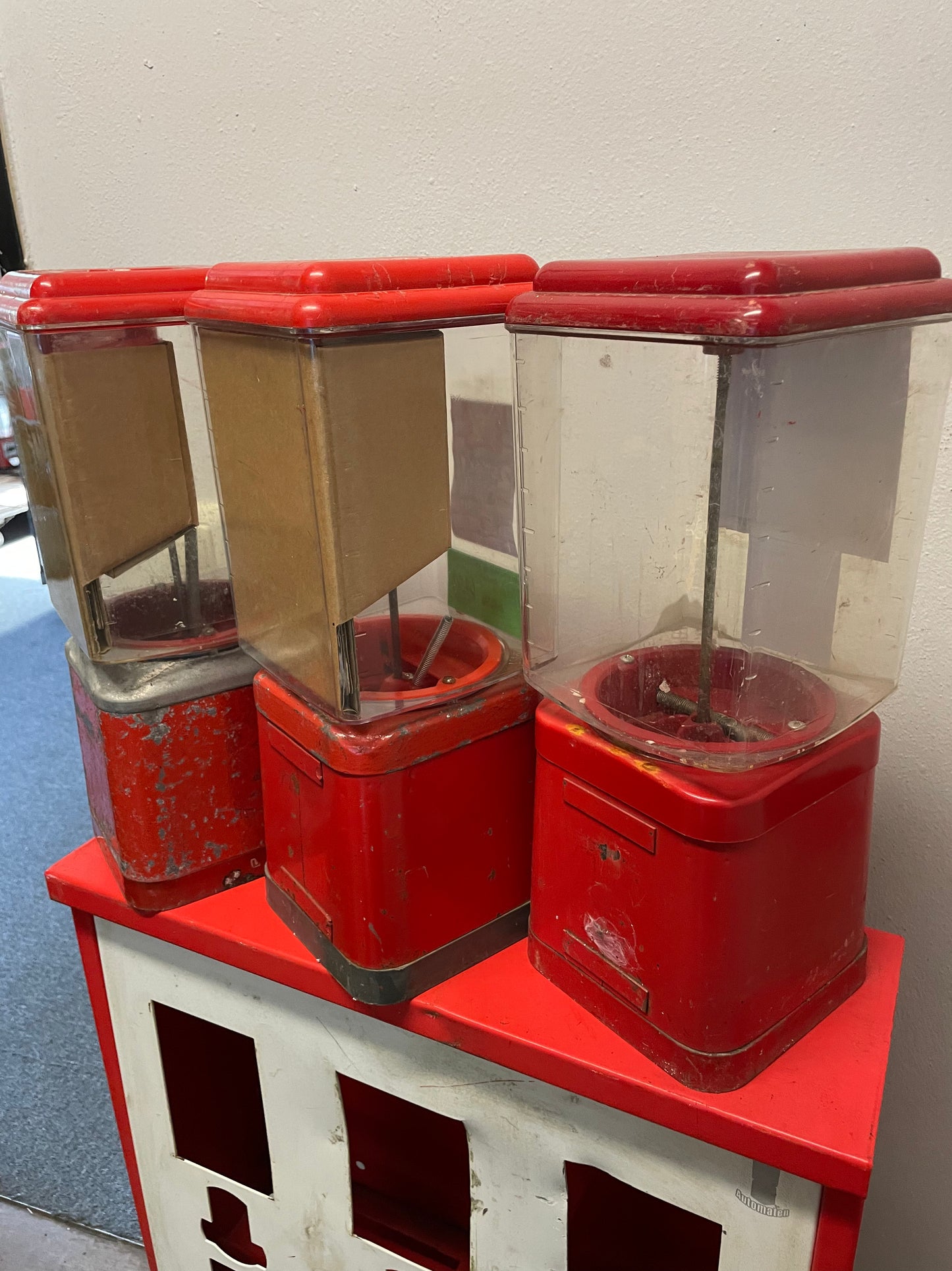 3er Komplett Set Kaugummiautomaten