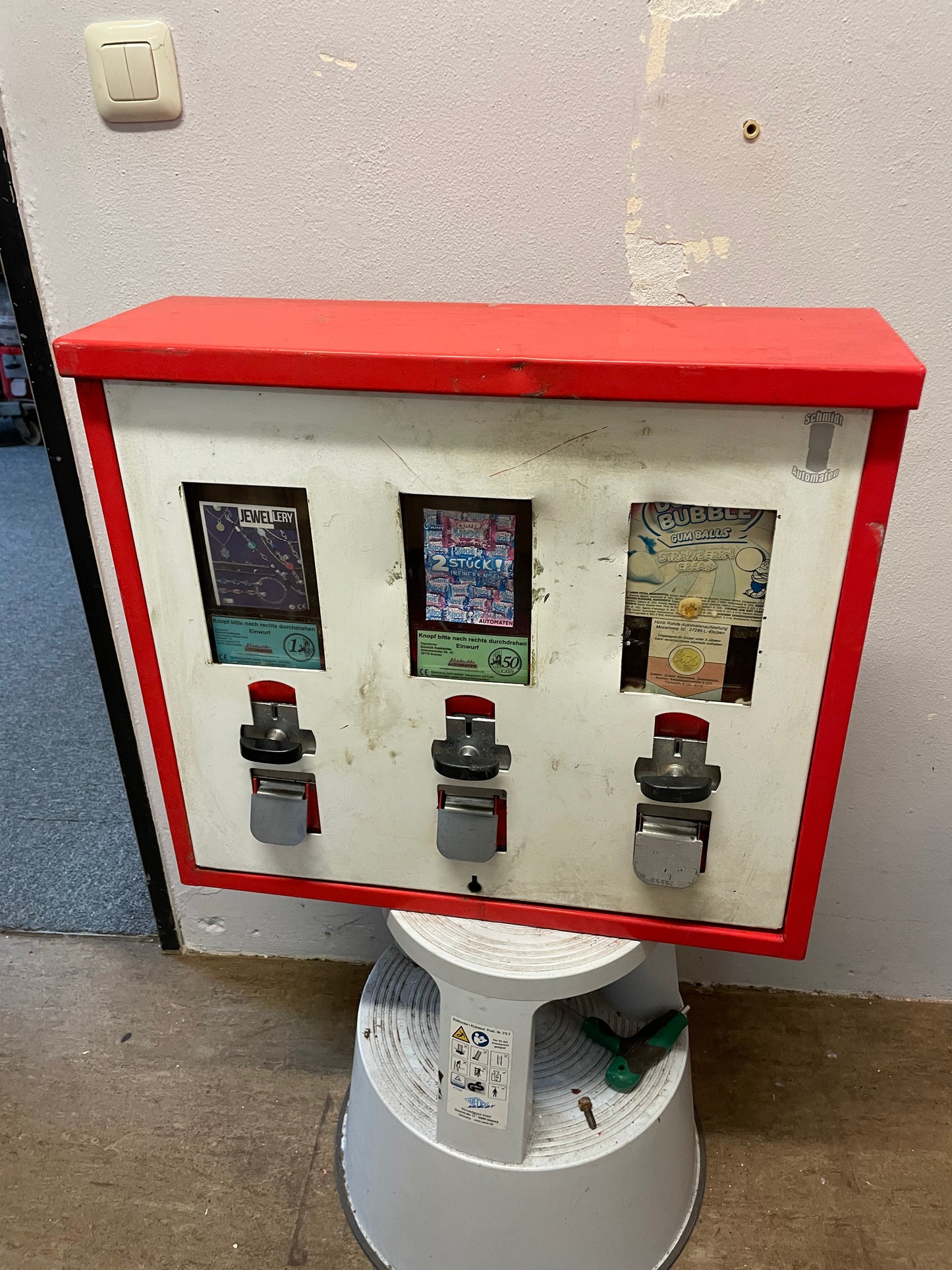 3er Komplett Set Kaugummiautomaten
