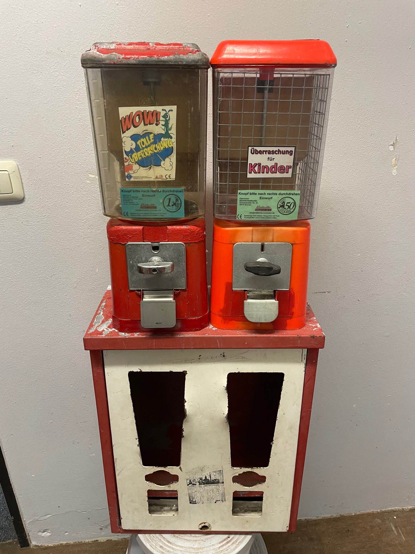 2er Komplett Set Kaugummiautomaten